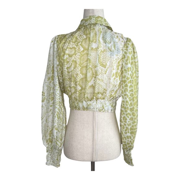 All Saints Clara Long Sleeve Crop Blouse - Picture 3 of 5